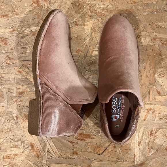 Skechers Shoes - BOBS from Skechers Pink Velvet Ankle Boots - Memory Foam - Size 6